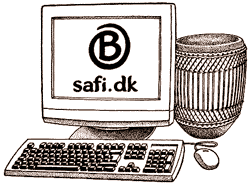 A drawing of a computer with the word safi dk on it.
